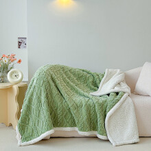 Super Soft Tafu Lamb Blanket, Winter Thickened Coral Velvet Reversible Fleece Blanket, Warm Plush Nap Sofa Bedding for Home Office Travel Camping