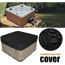 Square Hot Tub Cover Black Heavy Duty Waterproof