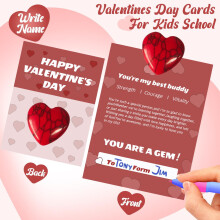 Valentine's Day Gemstone Heart Cards 24 Pack
