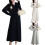 Comfortable Maternity Knit Dress with Soft Polyester-Black M 3
