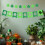 Multipurpose Paper Pennant With Clovers Pattern Handmade 7