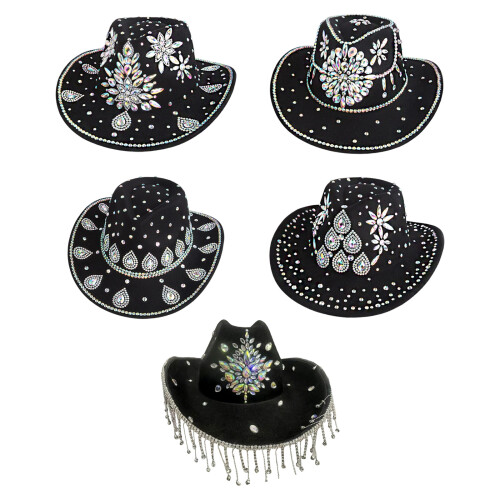 High Density Polyester Felts Cowboy Hats-black shape 3 M 1