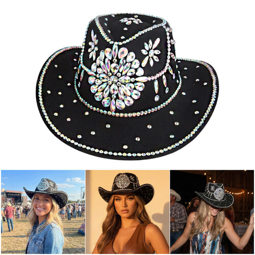 High Density Polyester Felts Cowboy Hats-black shape 3 M 2