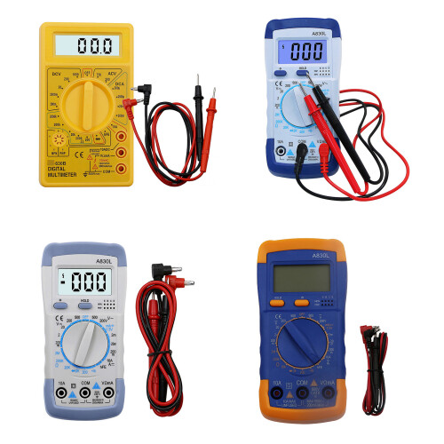 Digital Multimeter Voltmeter Continuitys NCV Meter-Blue Yellow 1