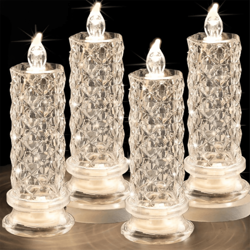 Velas de pilar LED sem chama, 6,35 x 18,29 cm (pacote com 4) 1