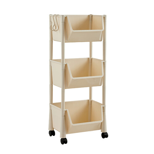 4-Tier Kitchen Storage Cart with Wheels 37.4x11.8x7.87 1