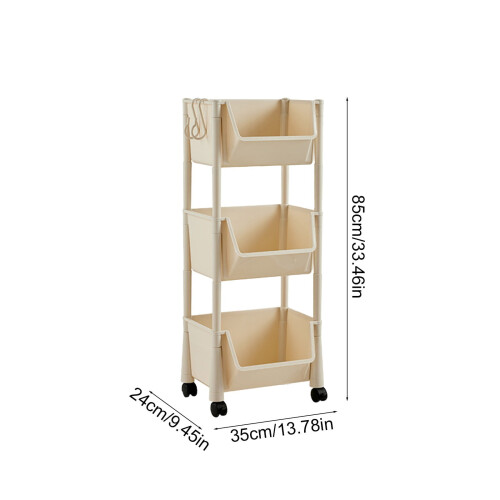 4-Tier Kitchen Storage Cart with Wheels 37.4x11.8x7.87 2