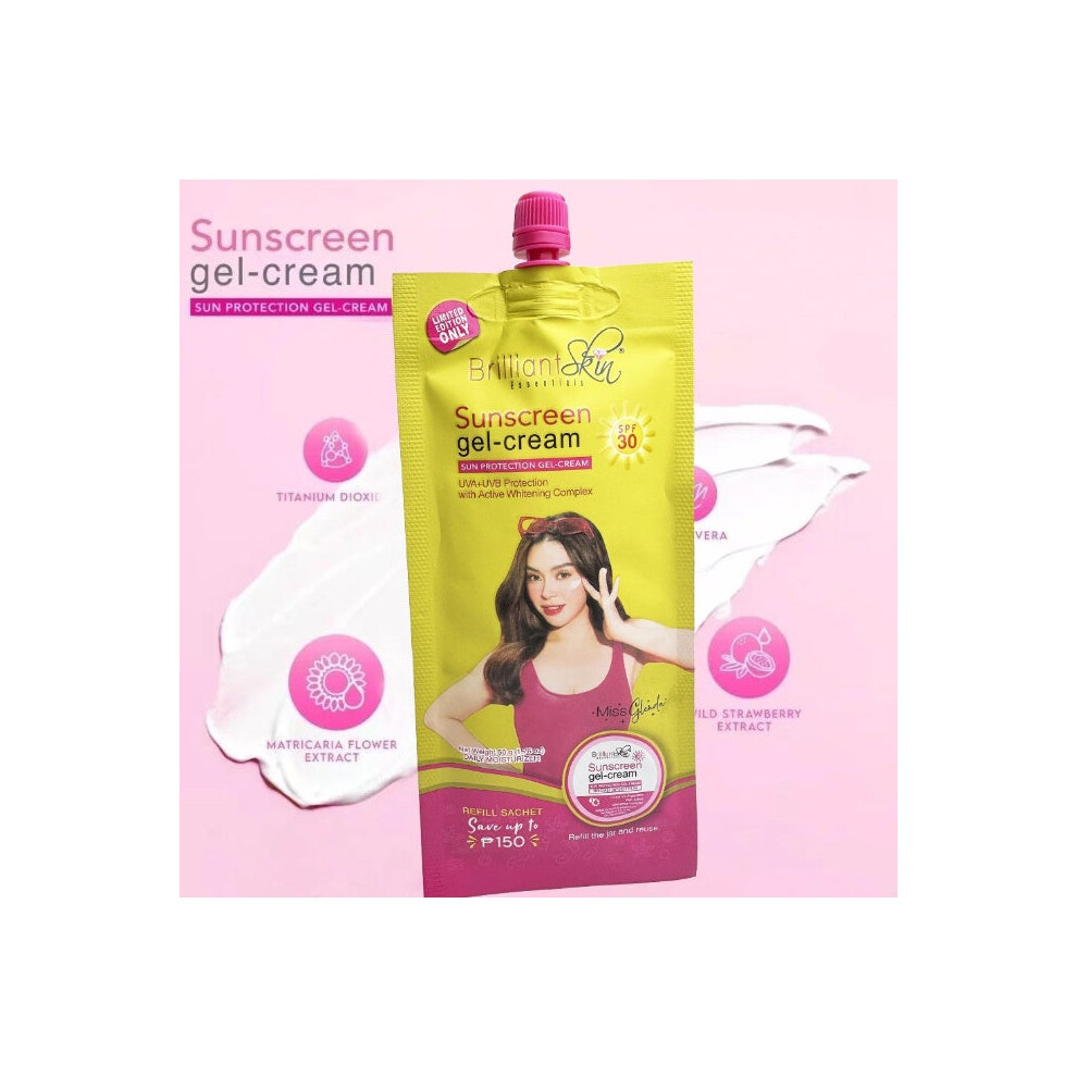 Brilliant Skin Sunscreen Gel Cream SPF 30 |Lightweight Gel-Cream, Non-Greasy, Leaves Skin Soft, Smooth, & Hydrated - 50g