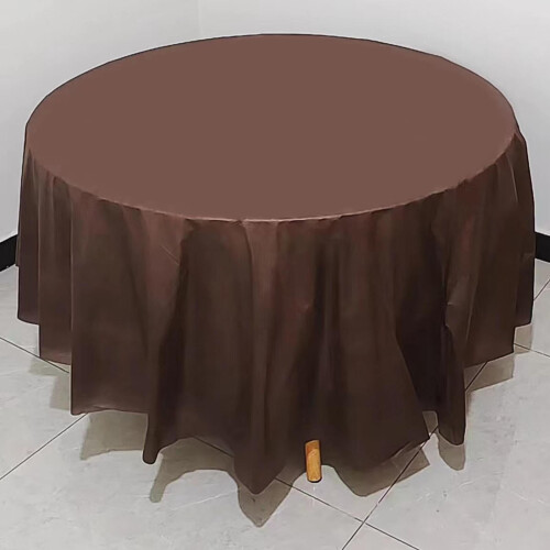 Toalha de mesa redonda de poliéster resistente a manchas, 84 polegadas (213 cm). 2