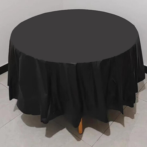Round Polyester Tablecloth 84 in Beige 2