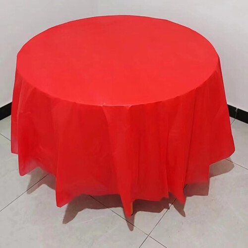 Toalha de mesa redonda de poliéster resistente a manchas, 84 polegadas (213 cm). 1