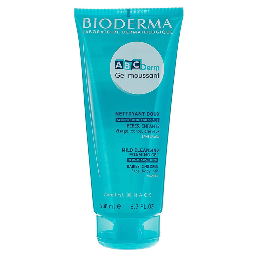 Bioderma ABCDerm Moussant Gentle Cleansing Gel| Non-Irritating Cleanser, Foaming Gel, Delicate Skin Cleanser - 200ml