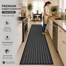 (40x60cm-Small Door Mat/Rug, Grey) Heavy Duty PVC Rubber Mats Extra Large Small Hall Entrance Rugs