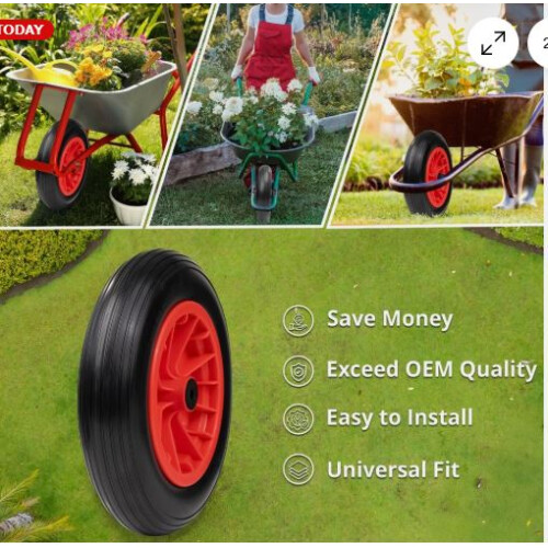PU 14" Replacement Puncture Proof Wheelbarrow 1