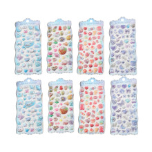 8pcs Embossed Crystal Stickers PVC Safe Easy to Remove Cartoon