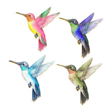 4Pcs Multifunctional Metal Hummingbird Brooch Pin for Outfits