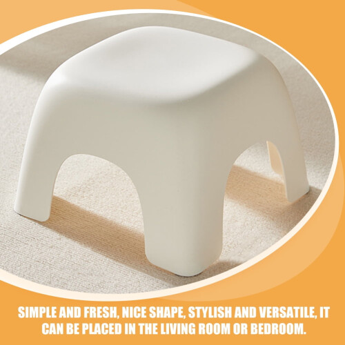 White Plastic Step Stool for Bathroom, 29.5 x 29.5 x 20 cm 2