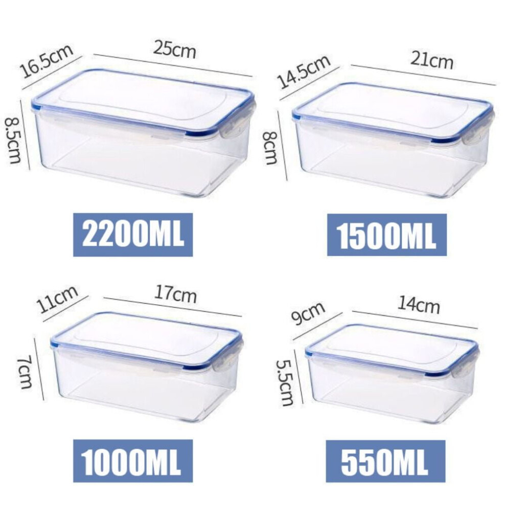 Stackable Rectangular Food Storage Containers 4-Piece Set