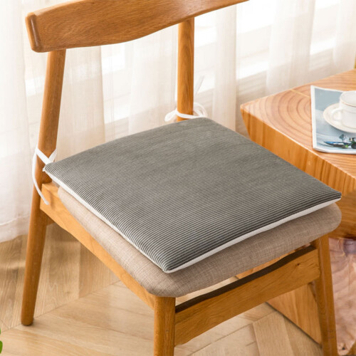 Cuscino per sedia grigio, spesso, lavabile, antiscivolo, con lacci.