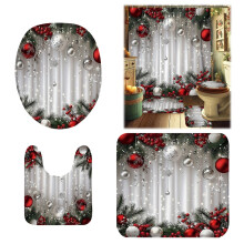 Blackout Curtains,Christmas Decorative Bathroom Anti MATS U Shaped MATS And Shower Curtain Sets Bathroom Sets