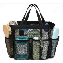 Panier de douche en filet, grand sac de salle de bain portable avec