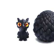 Jucărie Ou de Dragon Articulat Imprimată 3D – Neagră