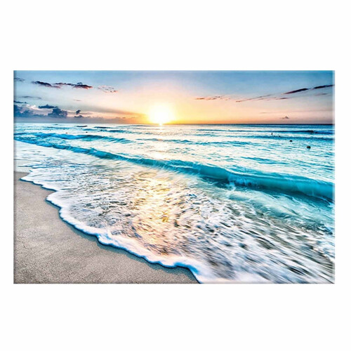 Quadro em tela com pôr do sol na praia, 7,8 x 11,8 polegadas 1