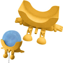 Gele houder voor schuimrubberen spons, 15x8 cm, 3D-geprinte afdruipstandaard