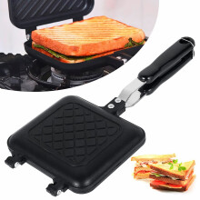 Poêle à sandwich antiadhésive pour plaque de cuisson, 35 x 16 x 4,8 cm