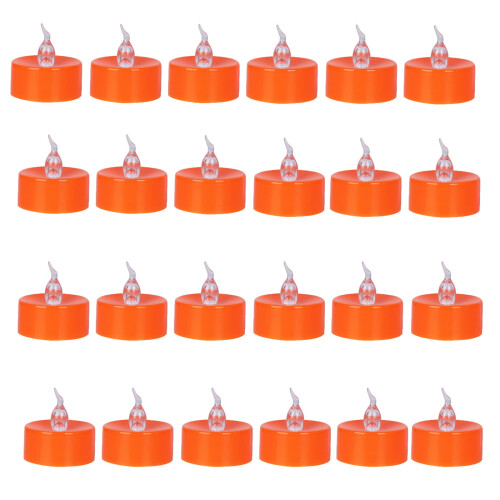 Pacote com 24 velas de LED laranja – Velas sem chama em formato de abóbora 1