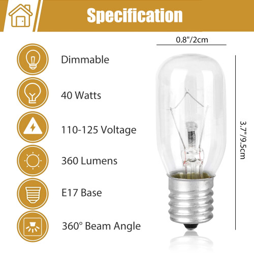 40W T25 apparaatlamp E17 fitting 2 stuks 1