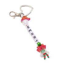 Porte-clés festif de noël, léger et robuste, accessoire-perles