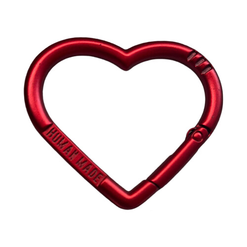 Porte-clés élégant en forme de cœur gravé, boucle-Rouge