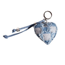 Porte-clés en forme de cœur en Denim robuste, décor de sac à-5