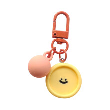 Breloque clé en résine colorée avec perles de bonbons,-Orange