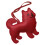 Porte-clés en forme d'animal, décoration de sac,-Vin rouge 1