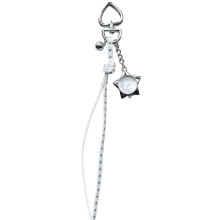Porte-clés horloge étoile tendance, taille compacte,-Blanc