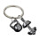 Sturdy Exercise Themed Key Ring Compact Design for-Black gun 1