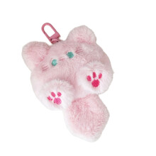 Cute Plush Cat Keychain Soft Cartoon Kitty Decors Portable-B