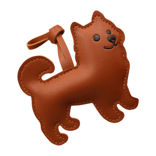 PU Craftsmanship Dog Shaped Keyring For Keys Wallets Or-Coffee