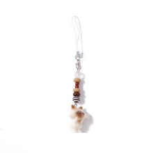Whimsical Feline Shape Keychain Sturdy-Brown and white cat