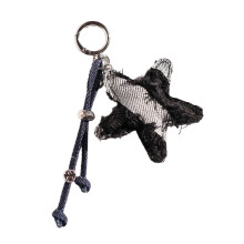 Stijlvolle hartvormige sleutelhanger Denims Stofontwerp-6