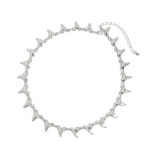 Stijlvolle haaientand ketting armband voor-zilveren ketting