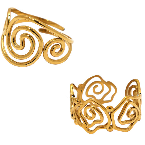 Schimmernder 18-Karat-Gold-Finish, gemusterter-3 1