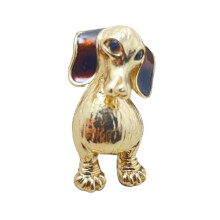 Lichtgewicht strass hond corsage pin legering ontwerp-Goudkleur