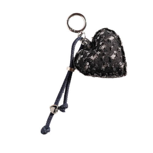 Stijlvolle hartvormige sleutelhanger Denims Stofontwerp-2