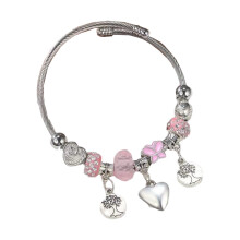 Elegant Beaded Bracelet Titaniums Steel Stylish Jewelry-Pink