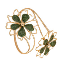 Elegantes, unregelmäßiges Blumenarmband aus Zinkmetall,-Grün