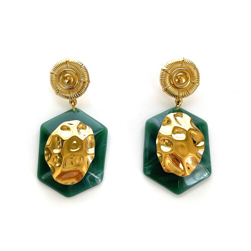 Modern Geometric Drop Earrings With Acrylic Accent Versatile