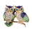 Owl Designs Brooch Decorated With Glittering Stones Multi 1